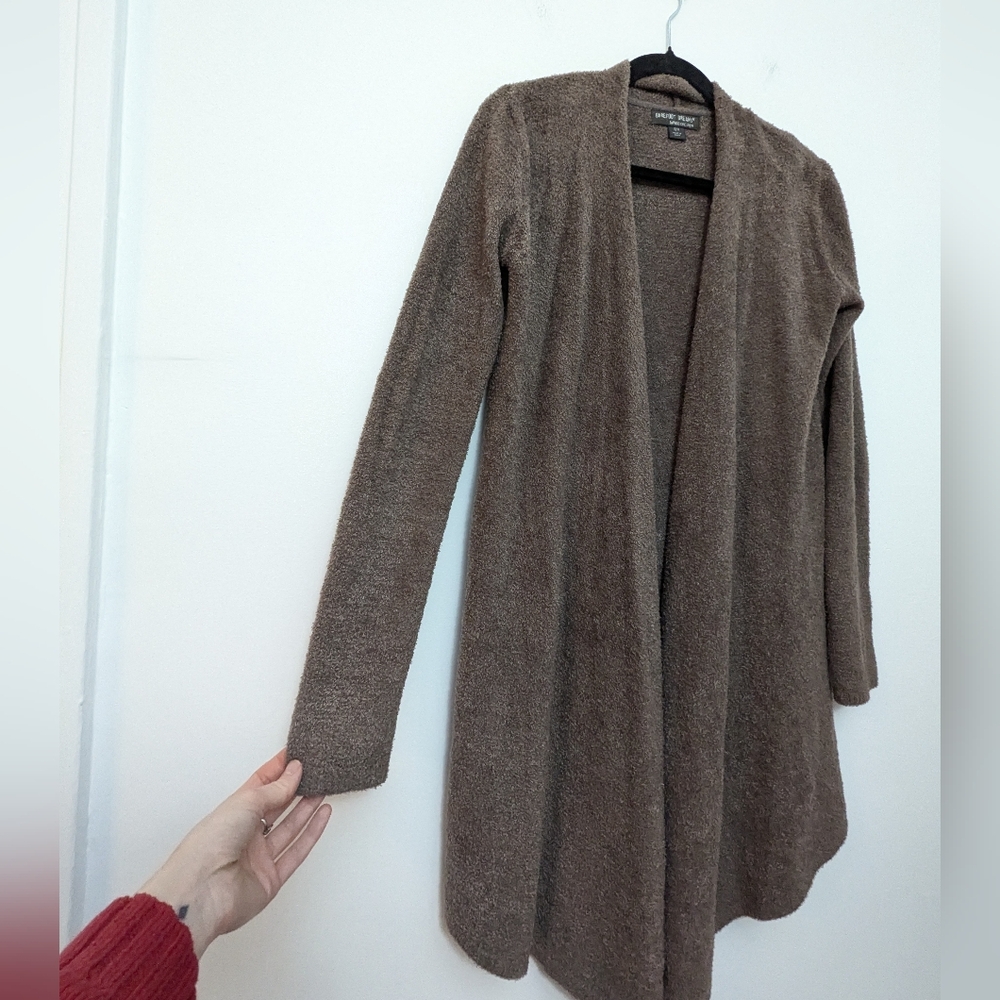 Barefoot Dreams Bamboo CozyChic Lite Island Wrap Cardigan S/M Taupe Brown - Picture 4 of 10